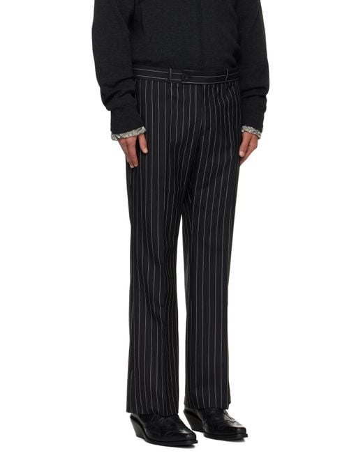 Ernest W. Baker Black Loose Fit Flare Trousers for men
