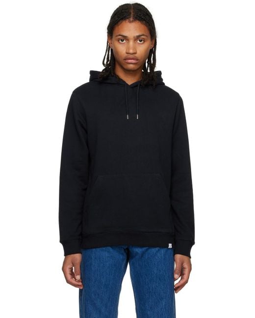 Norse Projects Black Navy Vagn Hoodie for men