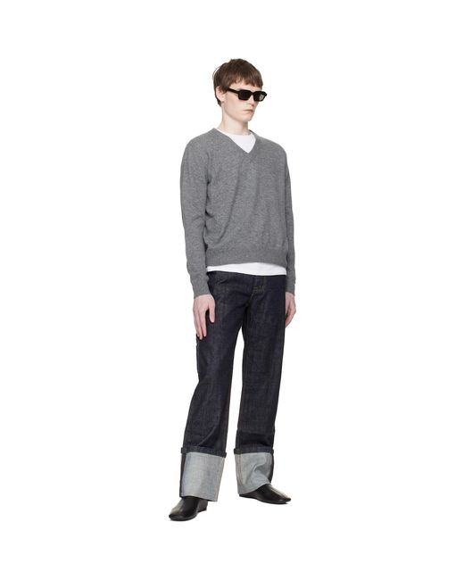 Entire studios Black Knit V Neck Sweater for men