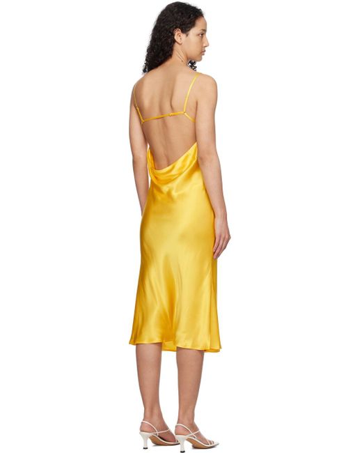 SILK LAUNDRY Yellow Carrie Midi Dress