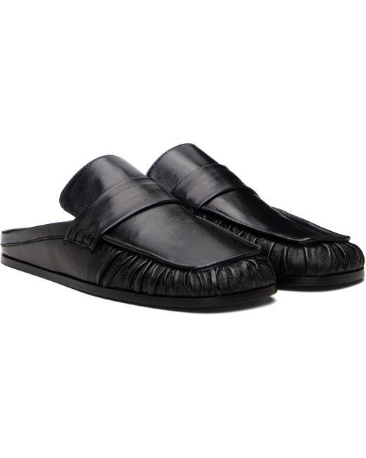 Jil Sander Black Moc Toe Loafers