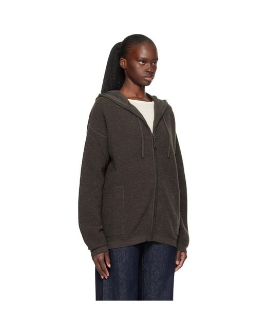 Lauren Manoogian Black Fine Terry Hoodie