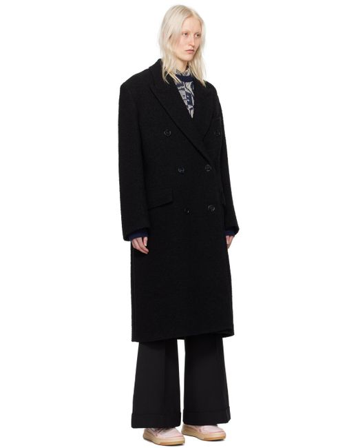 Acne Black Double-breasted Coat