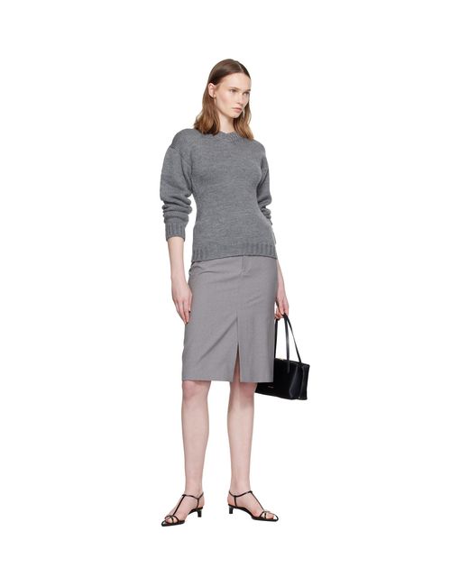 Jil Sander Gray Hourglass Wool Sweater