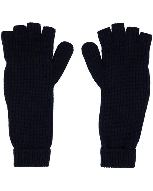 Giorgio Armani Blue Neve Fingerless Gloves for men