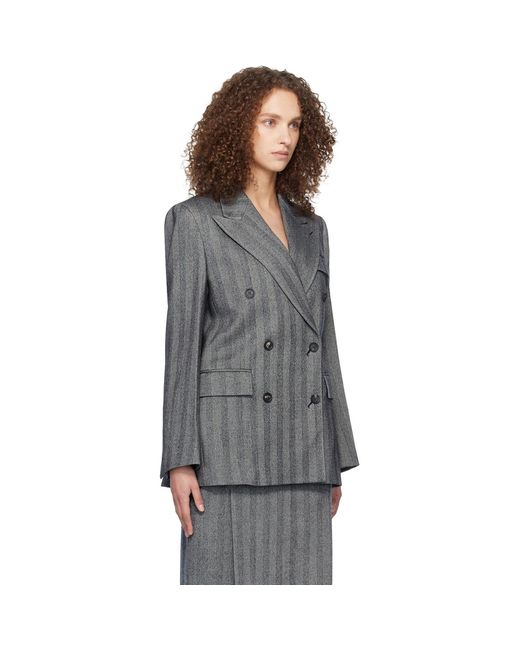 Ferragamo Black Oversized Double Breasted Blazer