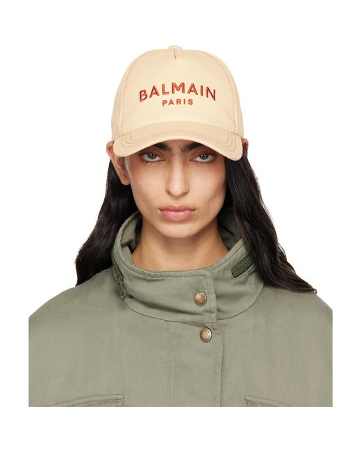 Balmain Green Cotton Paris' Embroidery Cap