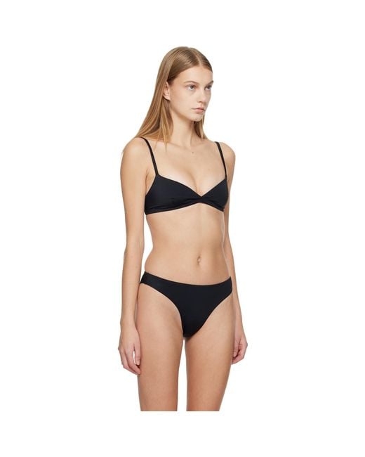 Matteau Black Tri Crop Bikini Top