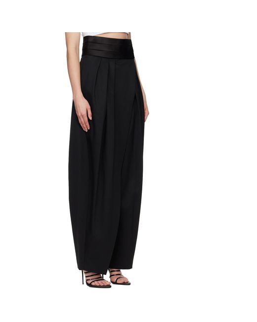 Alaïa Black Tux Round Wool Trousers