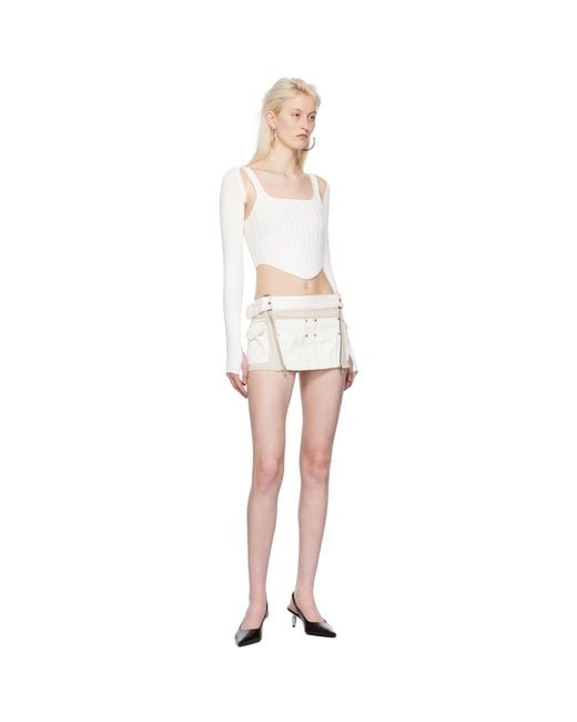 Dion Lee White Ventral Compact Corset Top