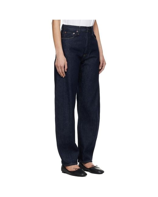 Agolde Blue Luna High Rise Pieced Taper Jeans