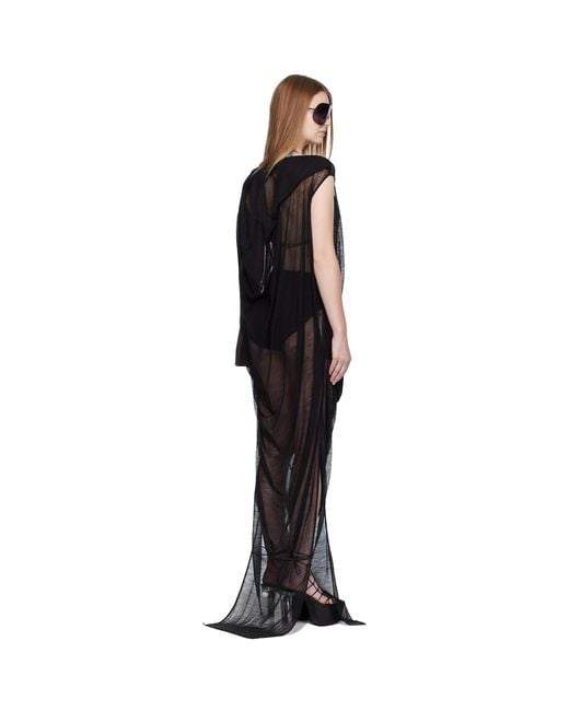 Rick Owens Black Concordians Nouveau Maxi Dress