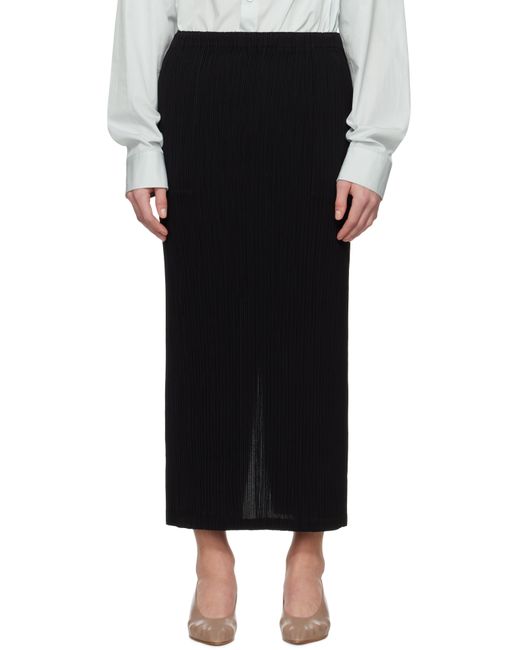 Issey Miyake Black Hatching Bottoms Maxi Skirt