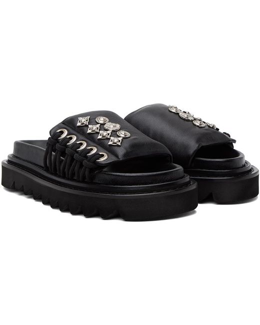 Toga Black Lace-up Sandals