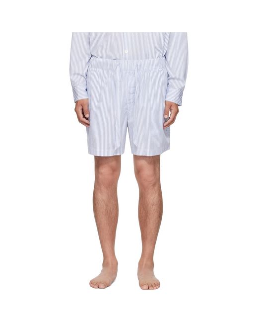 Tekla White Poplin Pyjama Shorts for men