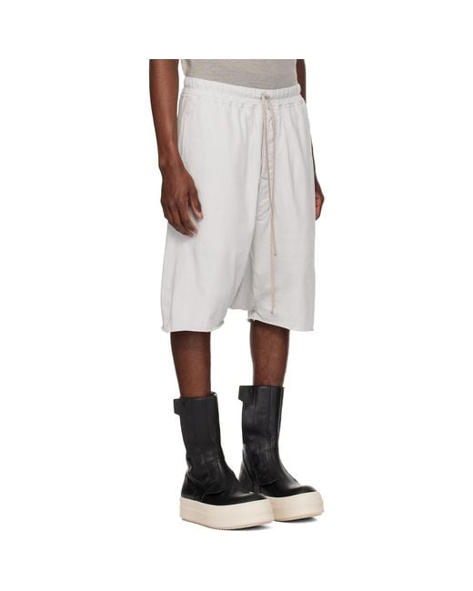 Rick Owens Natural Off- Temple Drawstring Pods Shorts for men
