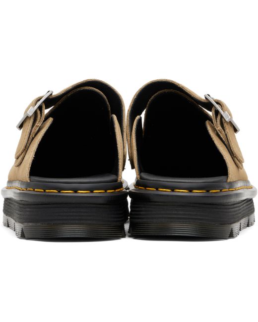 Dr. Martens Black Zebzag Suede Casual Slingback Platform Mules for men