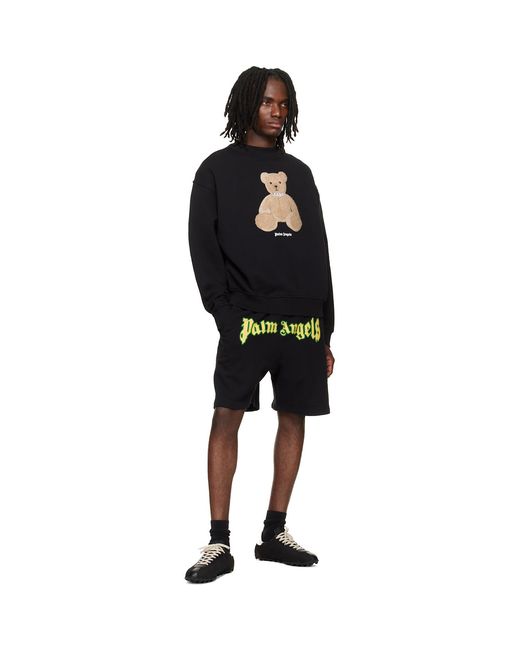 Palm Angels Black Bear Sweatshirt for men