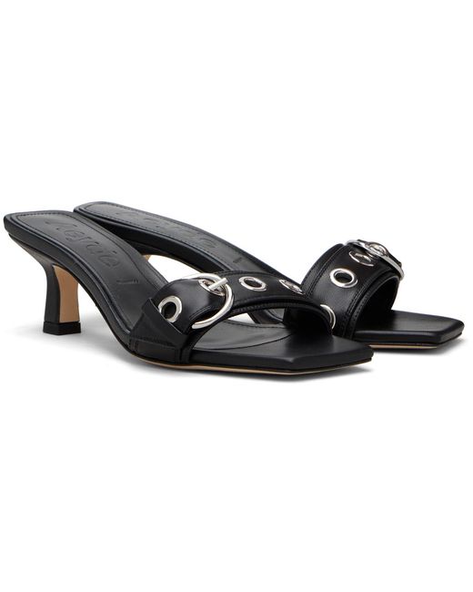 Aeyde Black Gilly Eyelet Heeled Sandals
