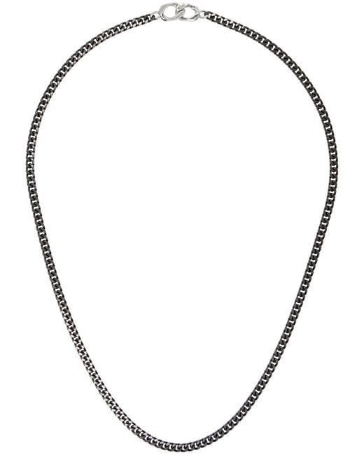 Paul Smith Multicolor Gunmetal Curb Chain Necklace for men