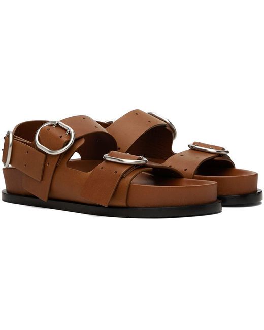 Jil Sander Tan Flat Sandals in Black for Men Lyst