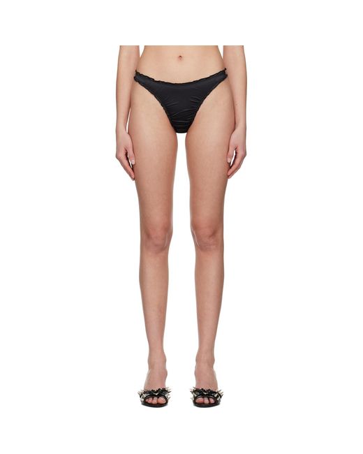 Shadowplay Black Ruffled Thong