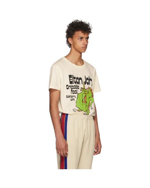 marmorering indlysende Yoghurt Gucci Off-white Elton John Crocodile Rock T-shirt for Men | Lyst