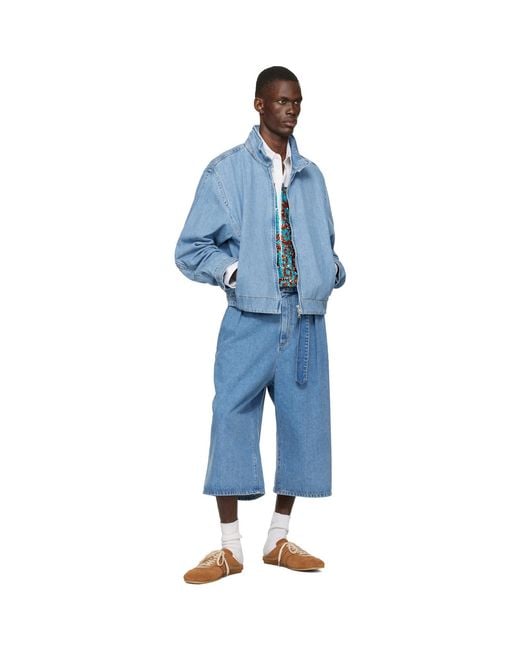 Dries Van Noten Blue Zip Denim Jacket for men