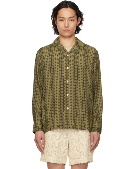 Oas Green Regalia Viscose Long Sleeve Shirt for men