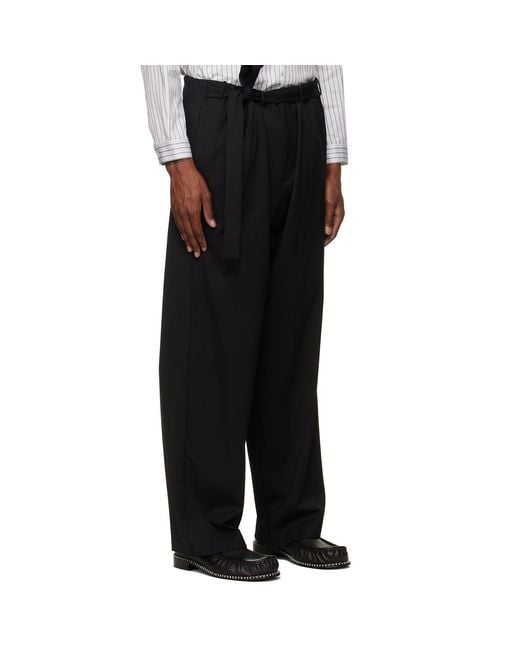 Kiko Kostadinov Black Laan Gathered Trousers for men