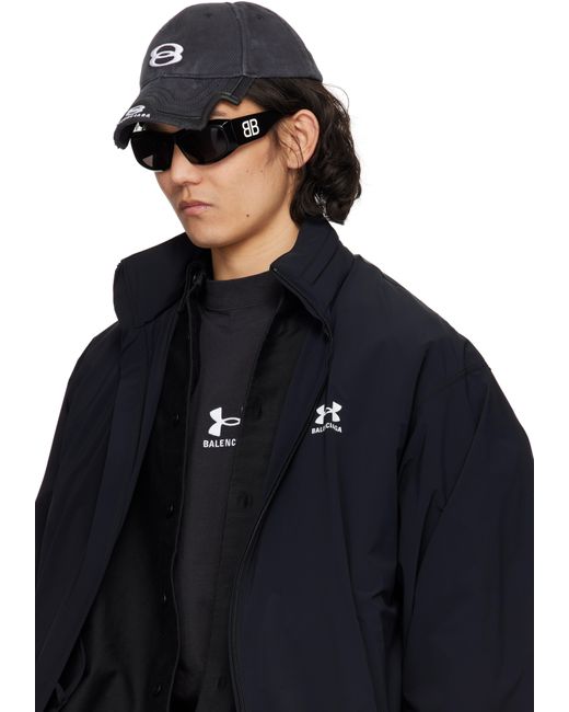 メンズ Balenciaga ブラック Signature Square Af サングラス Black