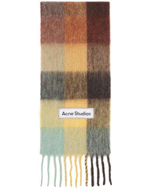 Acne Multicolor Mohair Checked Scarf