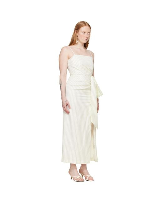 MSGM Black Off-white Pinstripe Maxi Dress