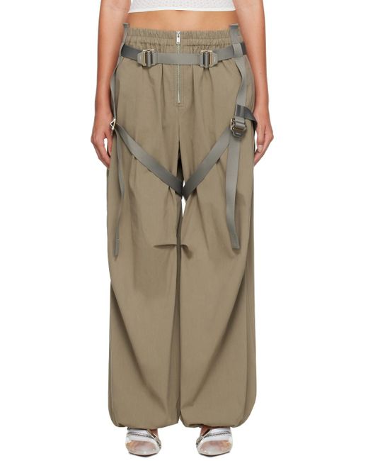 Dion Lee Natural Green Harness Flight Trousers