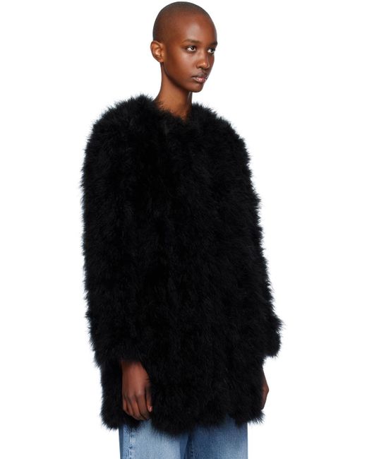Yves Salomon Black Turkey Feather Hook Jacket