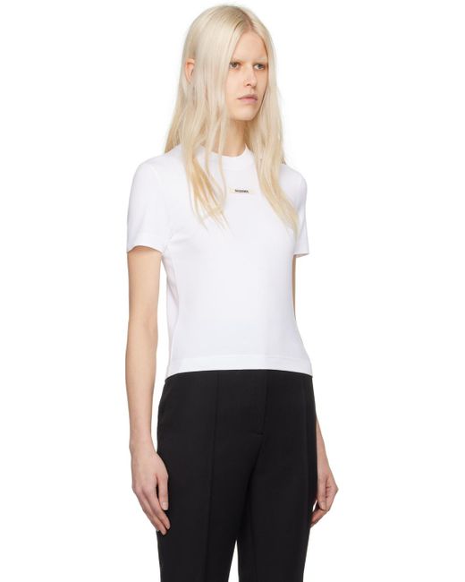 Jacquemus Les Classiquesコレクション ホワイト Le T-shirt Gros Grain Tシャツ Black