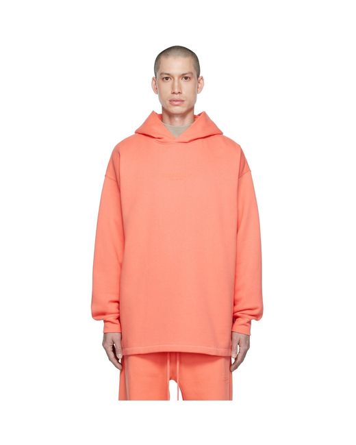 Fear Of God Orange Relaxed Hoodie for men