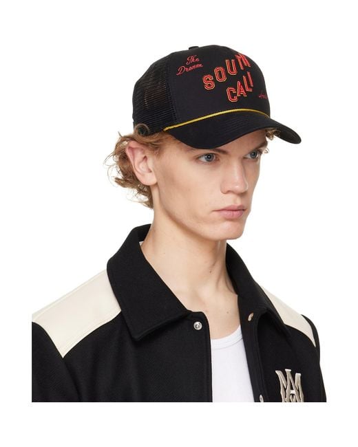 Amiri Black 'South Cali' Trucker Cap for men