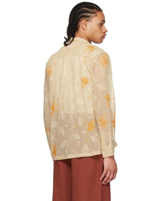 Bode Natural Lilium Shirt for men