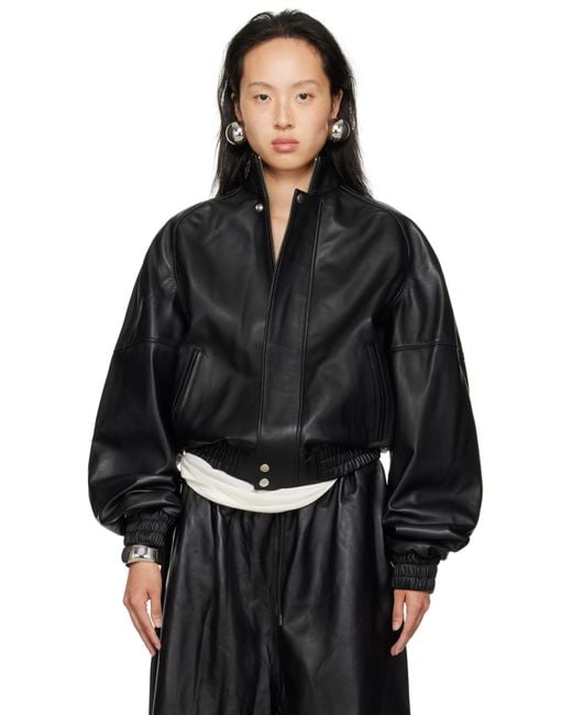 Lu'u Dan Black Blouson Leather Jacket
