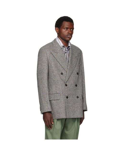 Dries Van Noten Gray Wool Blazer for men