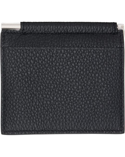 Tom Ford Black Soft Grain Leather Folding Money Clip Card Holder for men
