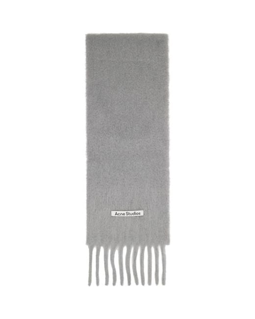 Acne Black Mohair Logo Scarf