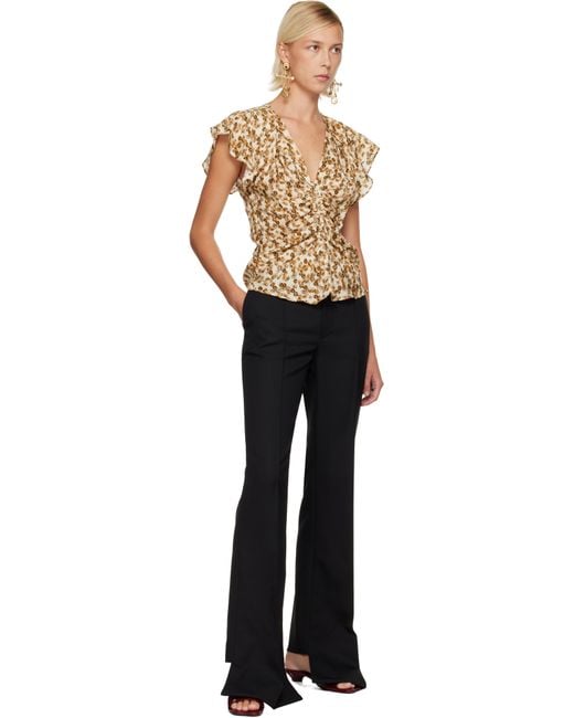 Isabel Marant Black Tan & Off- Lonea Blouse