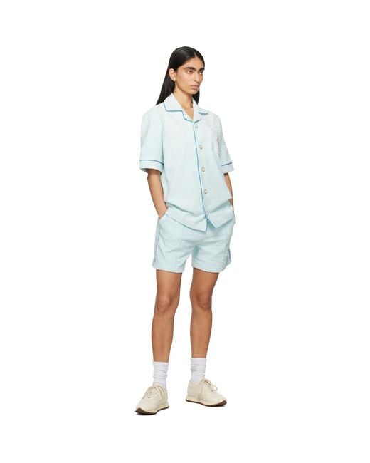 Casablanca Blue Monogram Towelling Shorts