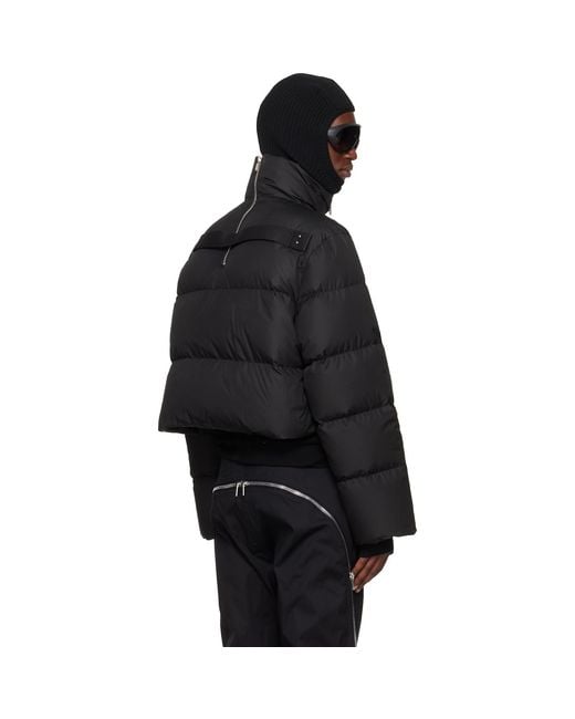 Rick Owens Black Moncler + Cropped Cyclopic Down Jacket for men