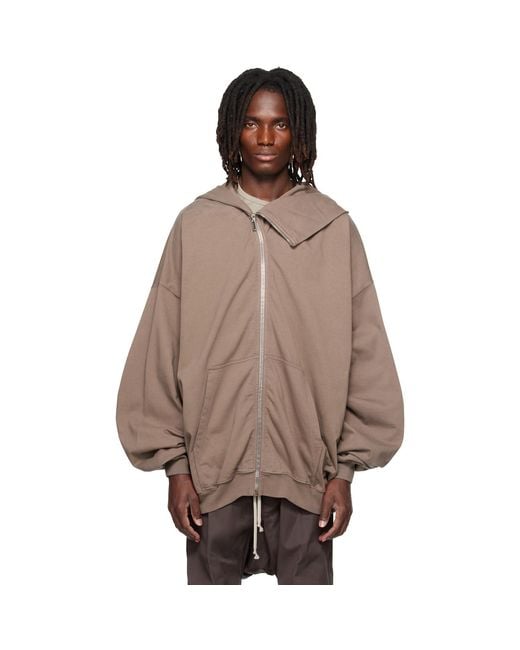 Rick Owens Brown Tower Mountain Hun Hoodie for men