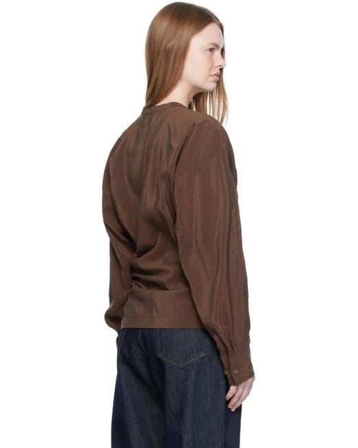 Lemaire Brown Twisted Blouse