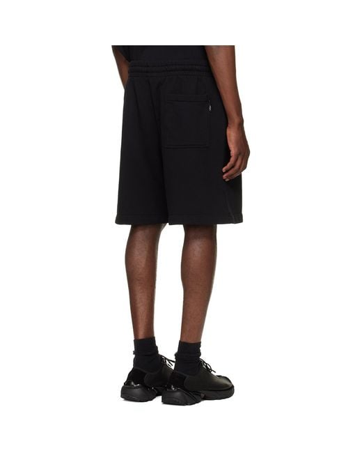 Palm Angels Black Waist Logo Shorts for men