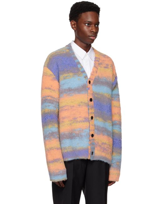 Wooyoungmi Blue Y-neck Cardigan for men